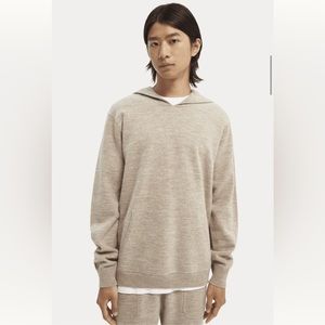 Scotch & Soda Mens Wool Beige Hoodie Sweatshirt Size Large